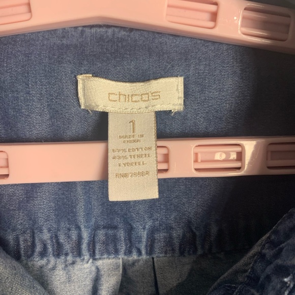 Chico’s Denim Button Down Long Sleeve Shirt (Size 1) - Picture 8 of 10